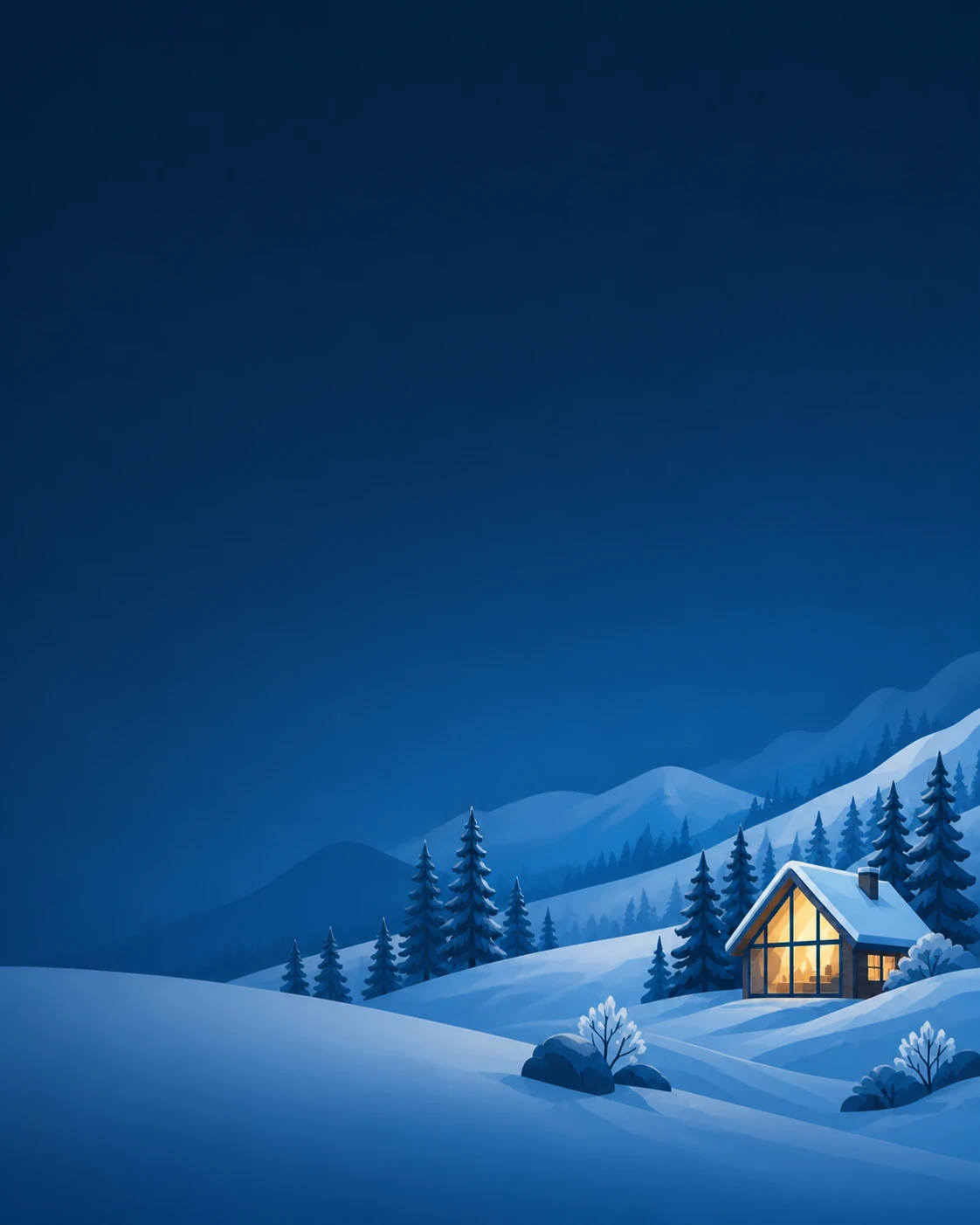 Illustrated snow globe holding a tiny landscape